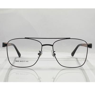 China Glasses Frame Hot Selling Business Men's Classic Wild Square Metal Wooden Eye Glasses Frame Optical Frame for sale