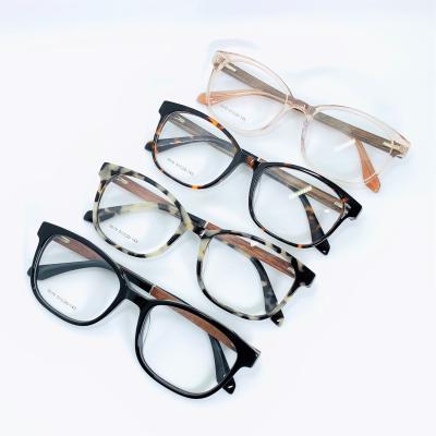 China Wholesale Acetate Spectacle Frames Glasses Popular Wooden Fashion Optical Frame Spectacles for sale