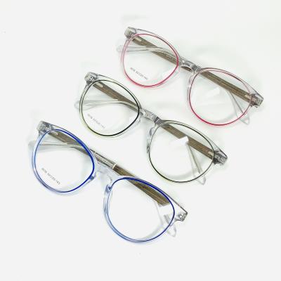 China Fashionable Classic Round Frame Acetate Fiber Wood Ladies Shape Transparent Color Glass Frame for sale