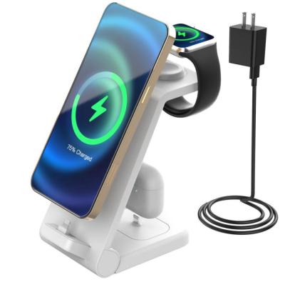 China Mobile Phone Alibaba Ba Trend 2023 New 3 In 1 Wireless Charger , 15W Magnetic Qi Wireless Charger For Iphone for sale