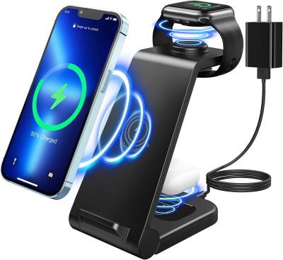 China Hot Selling Mobile Phone Products Charger 2023 23W Magnetic 3 IN 1 Wireless Charger Charging Station For iPhone 14/13 Pro Fast Charger for sale