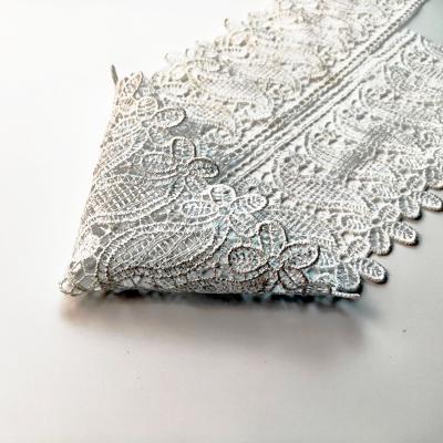 China Viable Wholesale Custom Embroidery Polyester Flower Lace Trim Water Soluble Delicate Embroidery for sale