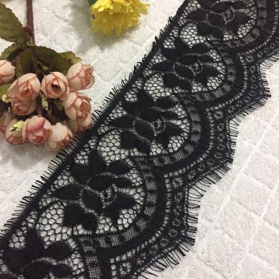 China Wholesale Elastic Nylon / Spandex Underwear Black Elastic Lace Trim for sale