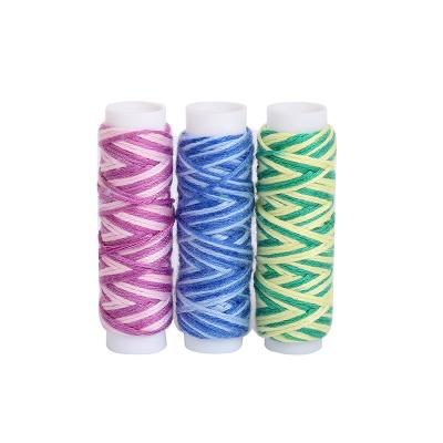 China Wholesale 16 Color Dyed Embroidery Thread Chemical Resistance 8 Meters Small Tube Mixed Color Embroidery Thread for sale