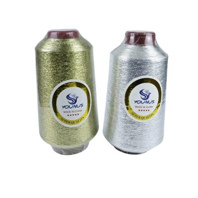 China Wholesale high quality high temperature resistant MX type gold pure polyester yarn metallic yarn for weaving for sale