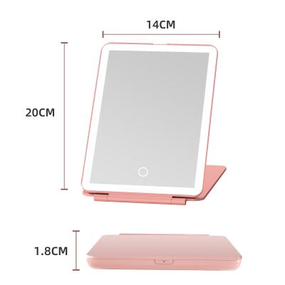 China Wholesale Private Label Lighted Custom Logo Travel Pocket iPad Led Compact Cosmetic Vanity Makeup Mirror for sale