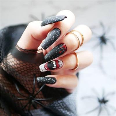 China Full Cover Modern Artificial Nails Christmas Nail Art Press On Halloween Nail Stickers Fake Nails for sale