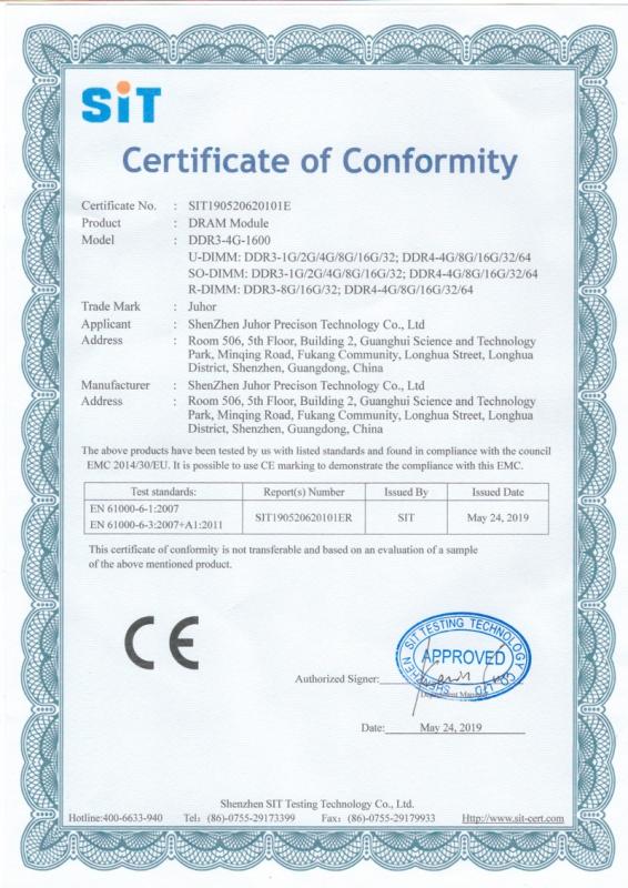 CE - Shenzhen Juhor Precision Technology Co., Ltd.