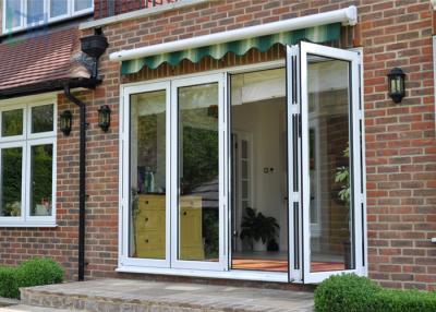 China Large Modern Aluminium Double Glazed Bi Fold Doors Size Customized Windproof for sale