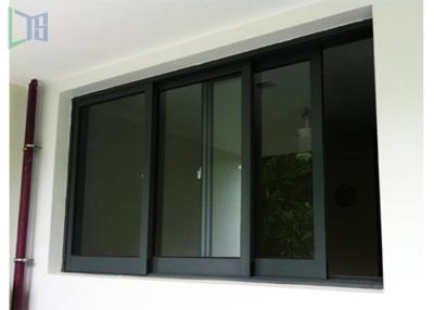 China Black Color Aluminium Sliding Windows Powder Coating Corrosion Resistant for sale