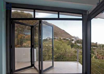 China Custom Double Glass Aluminium Folding Doors For Exterior Patio / Aluminium Bifold Door for sale