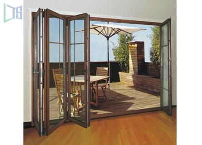 China Clean Contemporary Aluminium Folding Exterior Door With Double Tempered Glass for sale