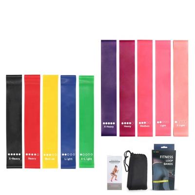 China Printed Elastic Gym Exercise Workout Bands Eco-friendly Bulk Sports Logo Latex Resistance Bands Custom Set For Yoga Fitness for sale