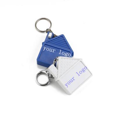 China OEM Promotional Tape Measure With Logo Brand Customized Designers 1m/3ft Home Key Chain Steel Portable Tape Measure Shaped Key Chain for sale