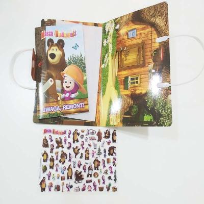 China Amazon Best Selling Luxury OEM Whole Factory Logo Sticker Book Set Custom Made With Handle Bag Kids Sticker Handbook Printing Services for sale