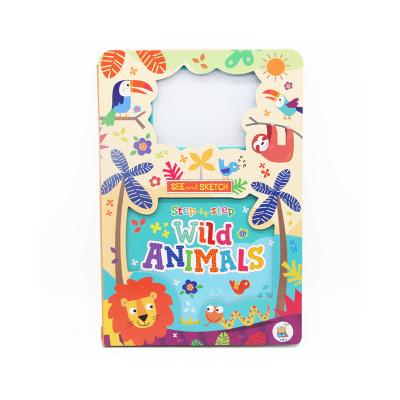 China Deluxe Custom Made Cardboard Logo Reusable Drawing Book Kids Magnetic Board Drawing Board Kids Book Printing Service Board Books for sale