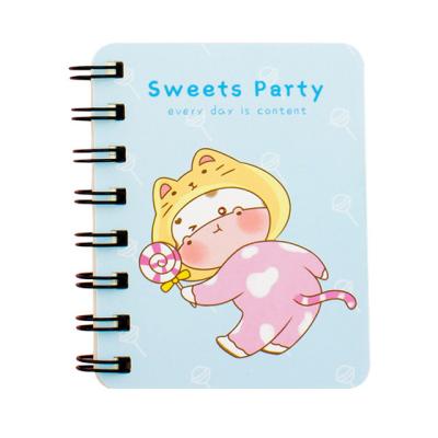 China Wholesale Custom Logo Free Sample Cute Bulk Printed Pocket Mini Kids Spiral Binding Student Daily Planner Notebooks Organizer for sale