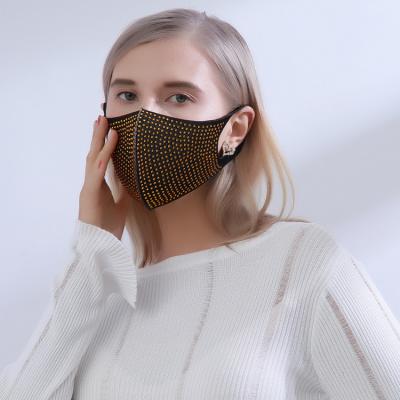 China 2020 New Hot Sale Christmas Party Decoration Ladies Fashion Washable And Reusable Breathable Bling Full Facemask Ear Hanging Type for sale