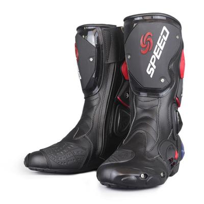 China Wholesale Breathable Wear-resistant High Fiber Leather Knee High Sports Motorcycle Shoes Passionate Hot Passionate Supper Racing Boots for sale