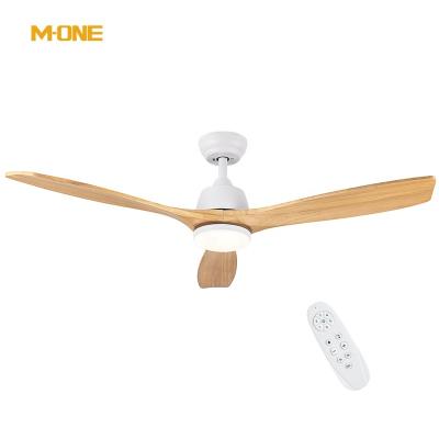 China Modern Remote Control Luxury Ac Dc 52 Inch Wooden 3 Blade Solid Wood Big Modern Led Ceiling Fan With Light for sale