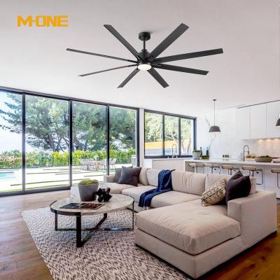 China Energy Saving Design New 72 Inch Fandelier Bldc Electric Fandelier Bldc Modern Large Size Black Led Ceiling Fan With Light for sale