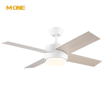 China 44 Inch Modern Plywood Hotel Home Decor Power Saving AC Motor DC Ceiling Fan With Light for sale