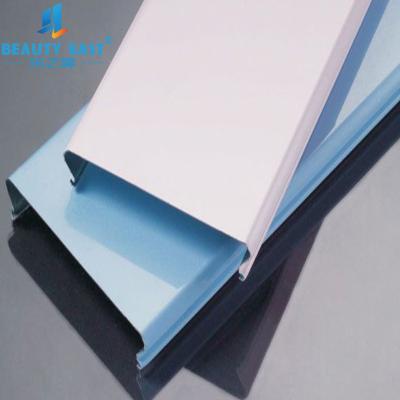 China Artistic Ceilings C100*0.5mm Beveled C Shaped Closed Linear Aluminum Screen Ceiling for sale