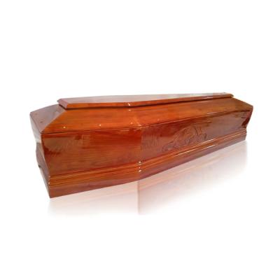 China Top quality top quality style solid wooden coffin European coffin box imports-exports wooden box for sale