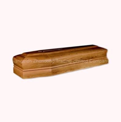 China Hot Sale European Mahogany Wooden Coffin Good Quality Style Boxes Commercial Shaped Wholesale for sale