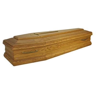 China Accessories European Stable Mahogany Wooden Casket Burial Quality Style Empty Casket Boxes for sale