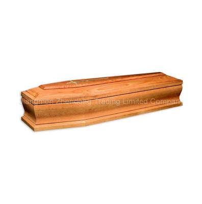 China European Style Guaranteed Wooden Solid Wood Caskets and Quality Export Casket Box Funeral Parlor Caskets for sale