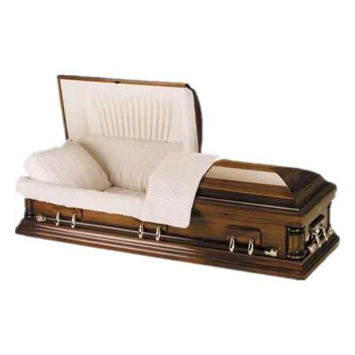 China Factory Direct Selling European American Casket Casket Traditional Carved Style Solid Wood Casket for sale