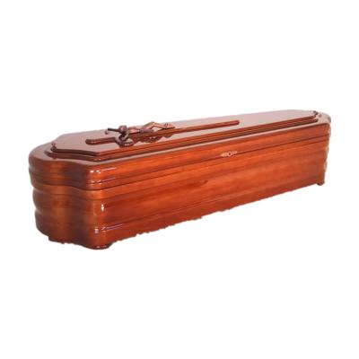 China Factory Direct Selling Paulownia Style Traditional Carved Solid Wood Casket European Casket Casket for sale