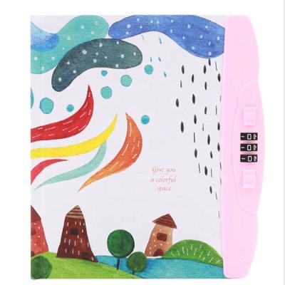 China Wholesale Password Diary With Lock Digital Password Cartoon Student Diary Notebook With Color Print Paper for sale