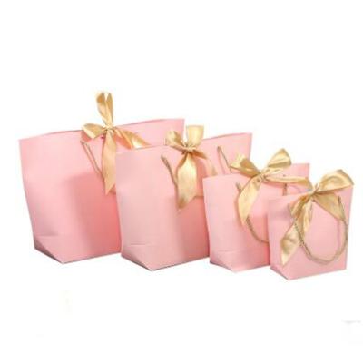 China Eco - Friendly Material Custom Luxury Paper Gift Bags Packaging With Logo Paper Gift Bags With Ribbon Satin for sale