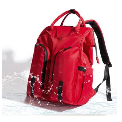 China High Quality Eco-friendly Nylon Diaper Backpack Bag Red Colors Baby Bag Waterproof Baby Mummy Backpack Bag For Mother for sale