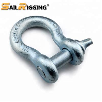 China Heavy Industry 150Ton 150T Us Type Alloy Steel Drop Forged Galvanized Screw Pin Lifting Anchor Bow Shackle for sale