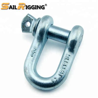 China Heavy Industry G210 Lifting Electro Galvanized Pin USA Dee Type Carbon Steel Screw Drop Forged Marine Rigging Chain Shackle D for sale