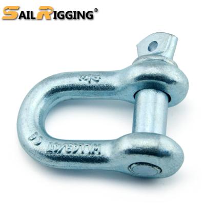 China High Quality Heavy Industry Drop Forged Galvanized Steel G210 D Shackle / Screw Pin Shackle for sale