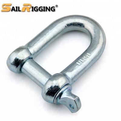 China Heavy Industry Rigging Hardware Eletro Galvanized Carbon Steel Forging European D Type Big Lift Marine Dee Shackle for sale