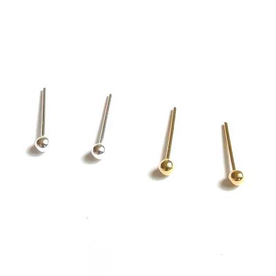 China 925 Trendy Hot Selling Sterling Sliver 2mm Ball Nose Stud Simple Nose Stud Piercing Jewelry for sale