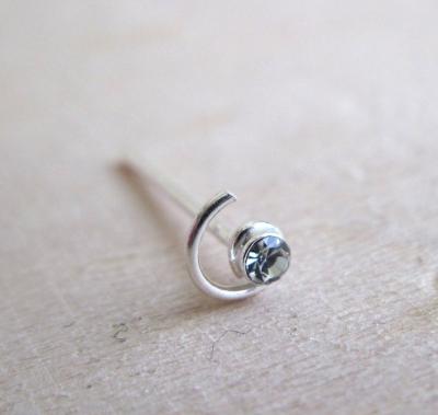 China Real 925 Sterling Silver Swirl Nose Stud FASHIONABLE Indian Bendable Nose Pin for sale