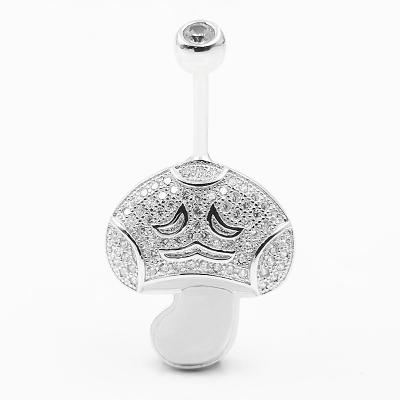 China FASHIONABLE Sterling Silver Skeleton Navel Ring sexy belly jewelry 925 fashion body piercing Ring For Women for sale