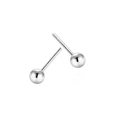 China 925 Sterling Silver Simple Plain Ball Stud Earring 2mm 3mm 4mm TRENDY Tiny Beads Stud Earrings For Women Kids for sale