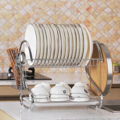 China Sustainable 3 Tier Kitchen Dish Drying Rack With Utensil Rack Cutting Board Rack Dish Drainer Rack for sale