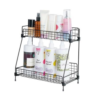 China Double-Layer Kitchen and Bathroom Shelf Storage Creative Multi-Functional Desktop Shelf Viable for sale