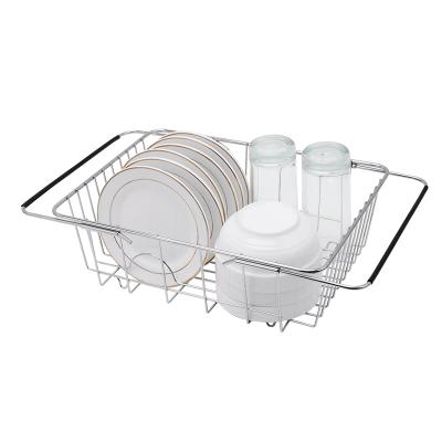 China Sustainable Kitchen Dish Draining Tray Manufacturer Selling Basket Vegetables Adjustable Kitchen Drain Pan for sale