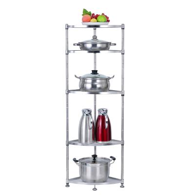 China Detachable Helix Shaped 5 Layers Kitchen Pot Rack Stainless Steel Pot Holder Bathroom Shelf Viable House Space Saving for sale