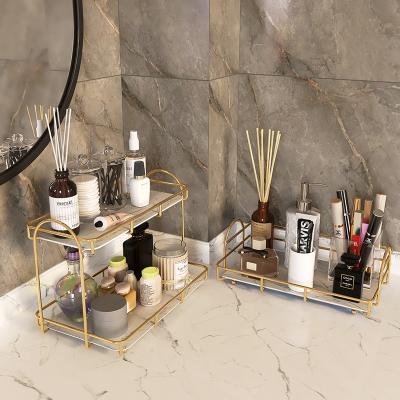 China New Modern Luxury Nordic Style Double-Layer Bathroom Organizer Corner Shelf Stand High-end Single-Layer Shelf Viable for sale