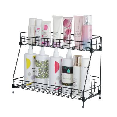 China Viable Hot Selling 2-Tier Stand Makeup Organizer Cosmetics Storage Racks Basket for sale